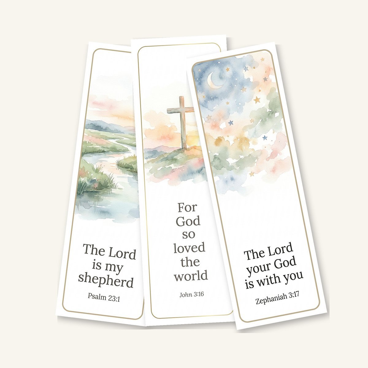 Printable Bible Verse Bookmarks Set of 20, Watercolor Christian Scripture Cards, Faith Gift, Bible Study, Instant Download PDF JPG — image 7