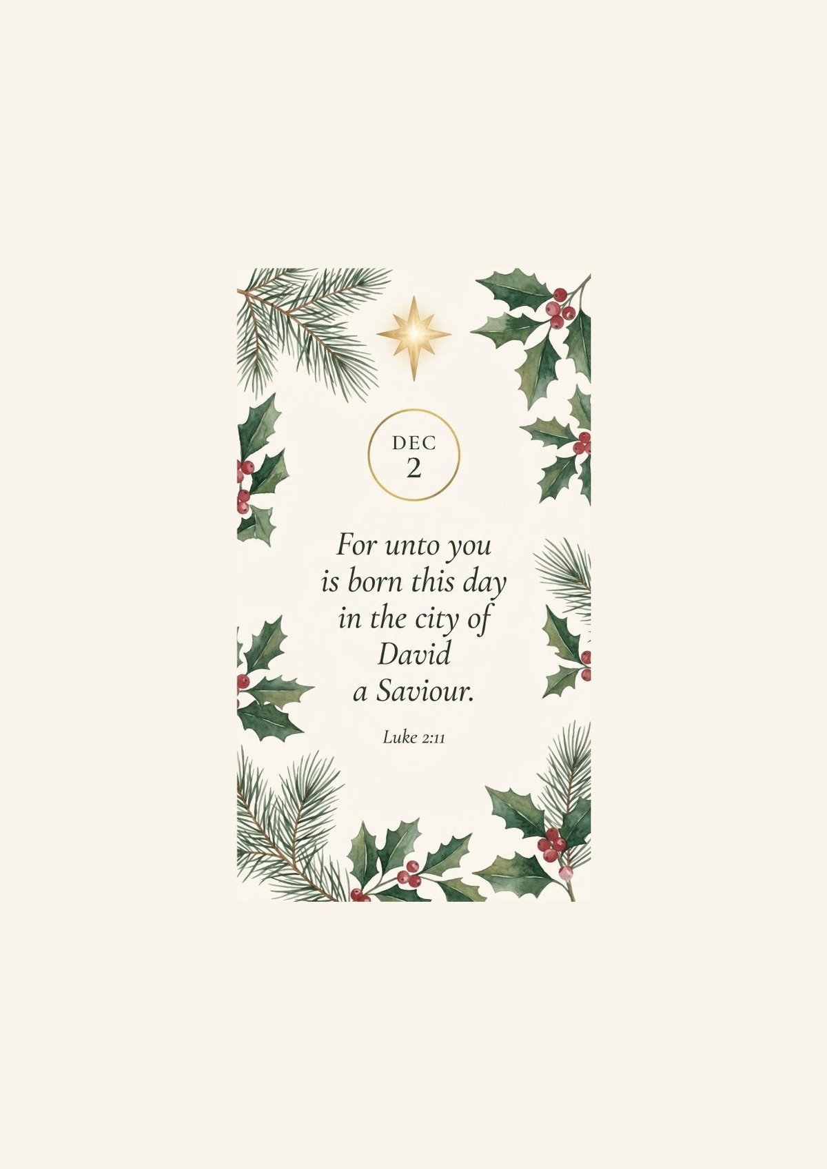 Advent Scripture Cards, KJV Christmas Countdown, Watercolor Bible Verses (Instant Download) — image 4