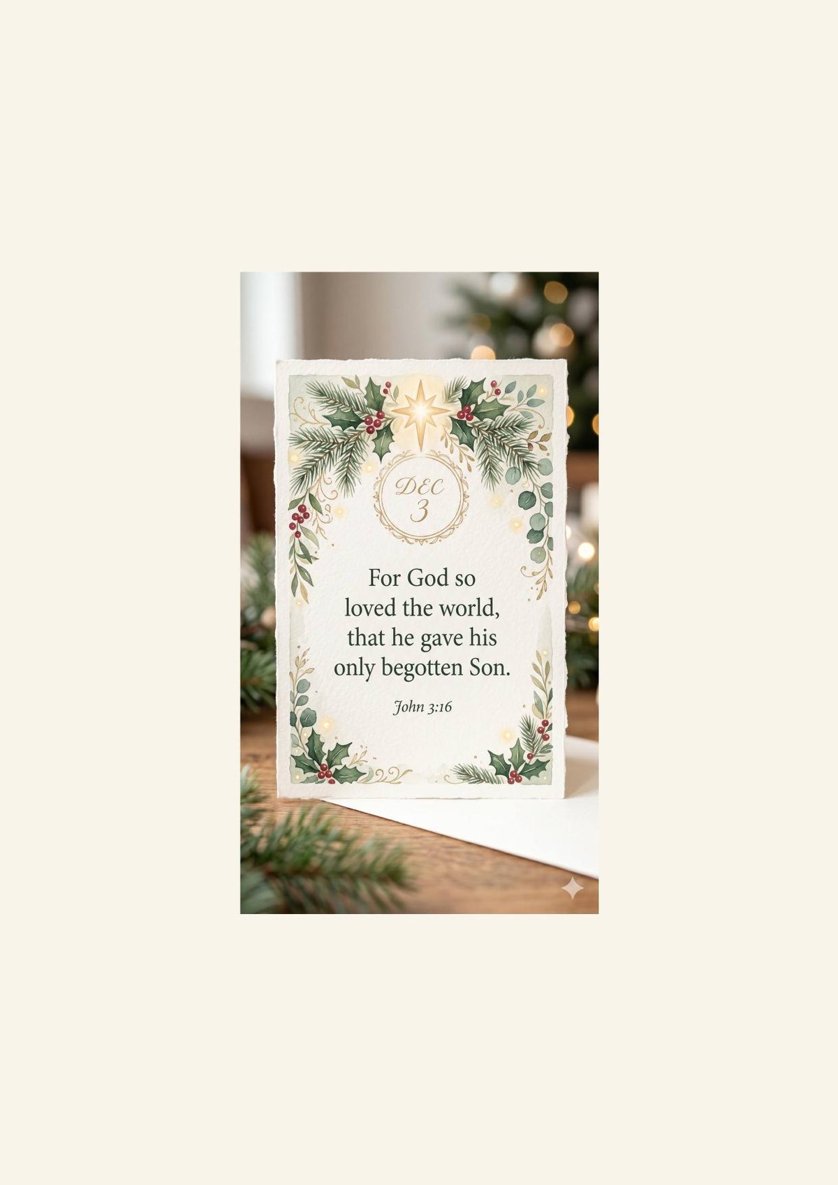 Advent Scripture Cards, KJV Christmas Countdown, Watercolor Bible Verses (Instant Download) — image 5