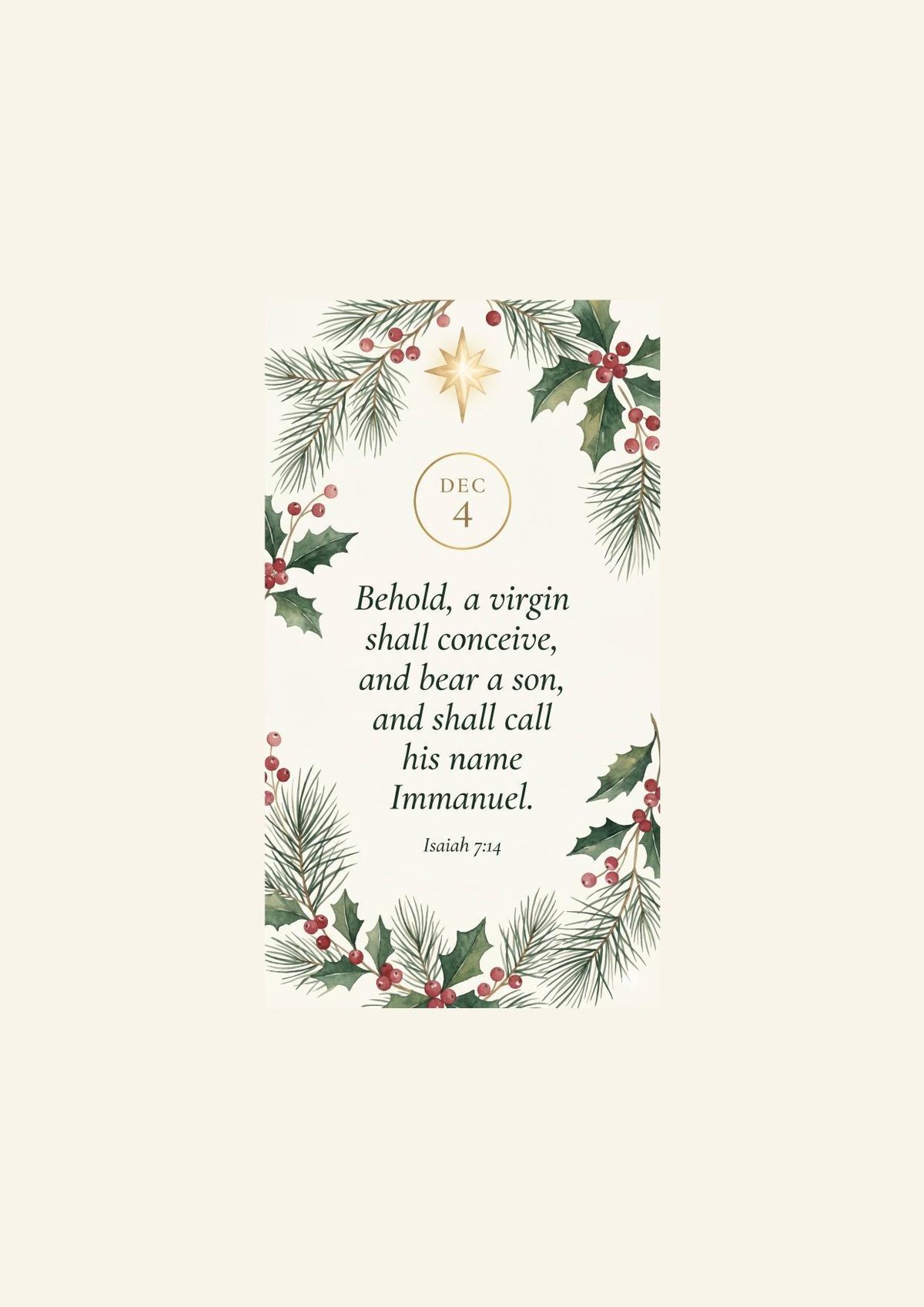 Advent Scripture Cards, KJV Christmas Countdown, Watercolor Bible Verses (Instant Download) — image 6