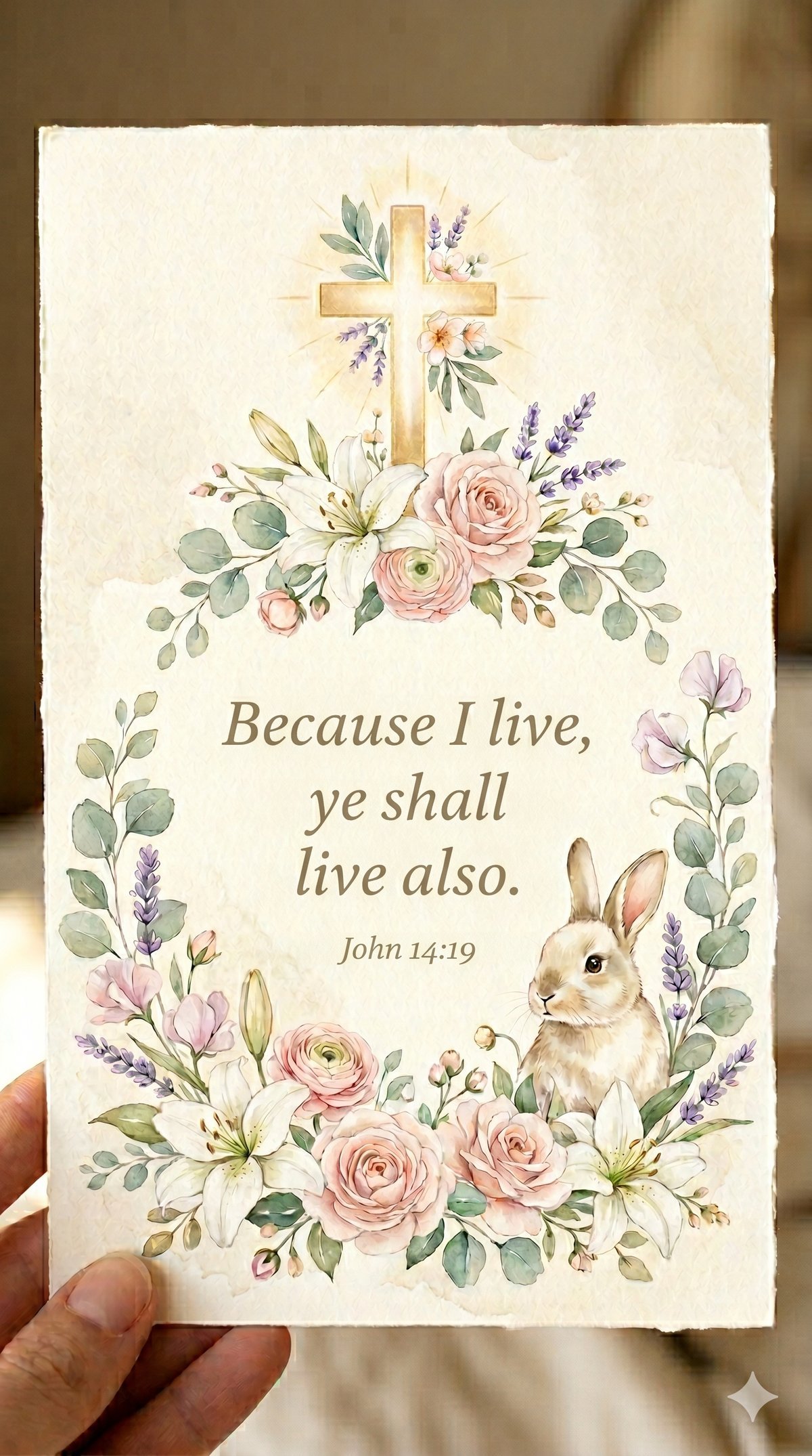 Christian Easter Cards, Vintage Floral Bible Verse, 20 PNG (Digital Download) — image 2