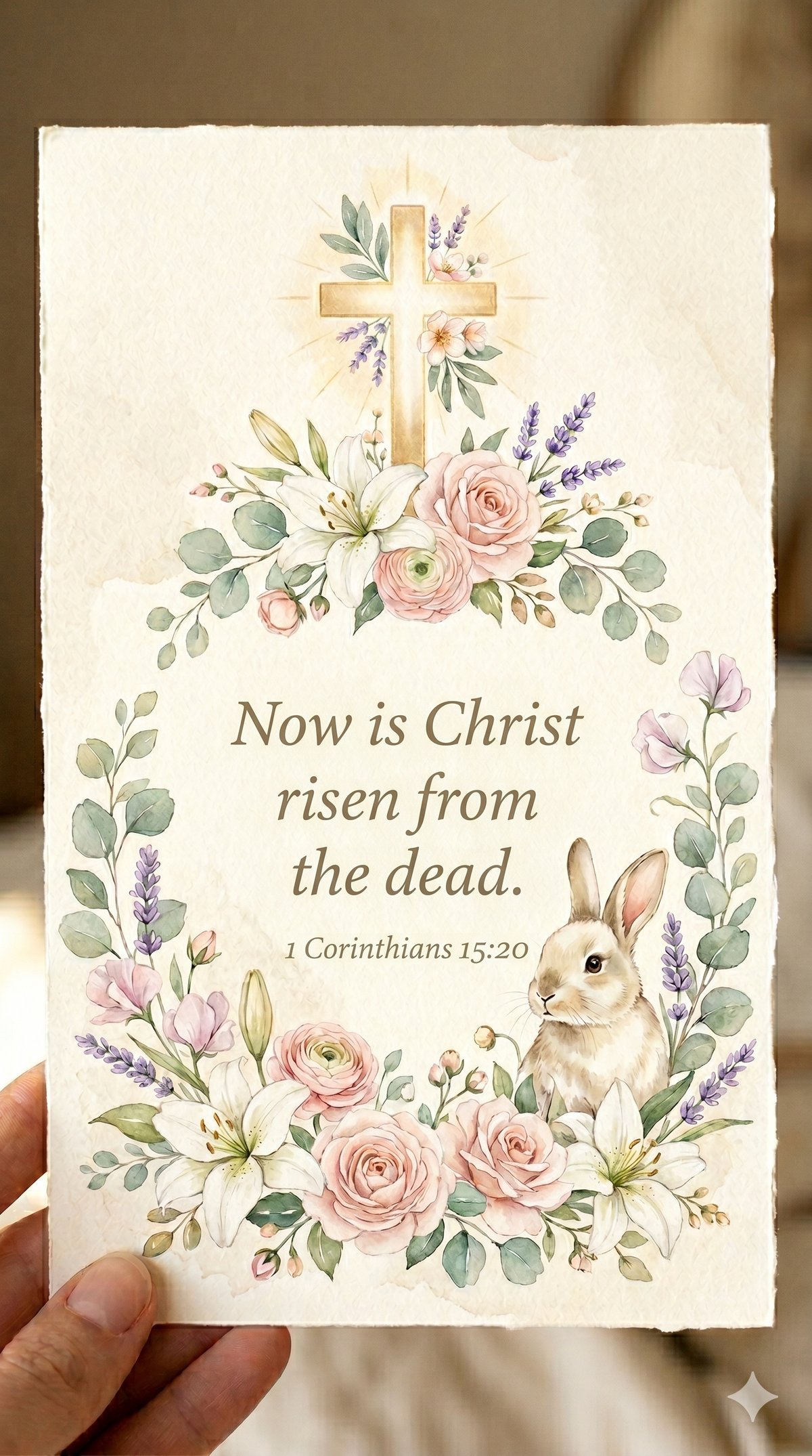 Christian Easter Cards, Vintage Floral Bible Verse, 20 PNG (Digital Download) — image 3