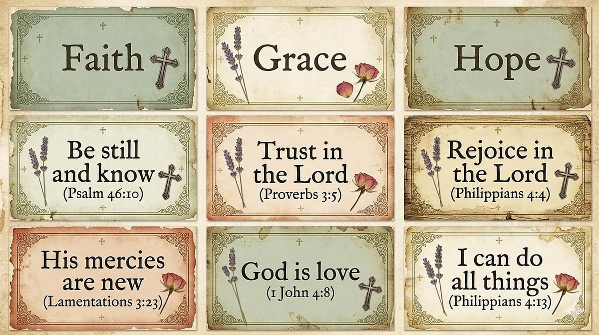 Vintage Christian Ephemera Kit | KJV Scripture Cards, Tags, Pockets (Digital Download) — image 2