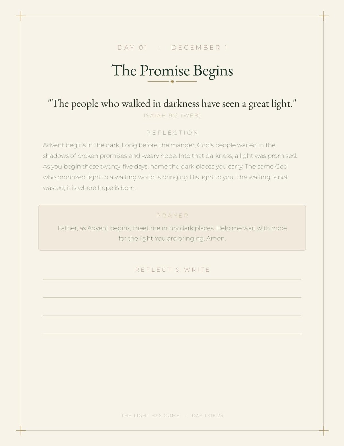 Advent Devotional Journal, 25-Day Christmas Countdown, Bible Verse Readings (PDF Download) — image 3