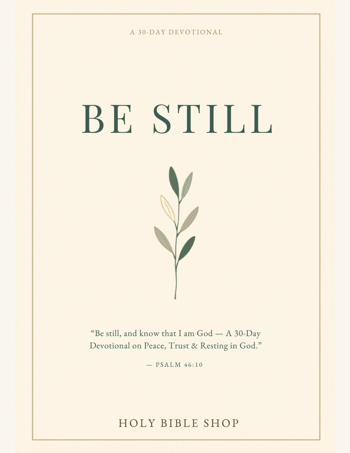 Be Still 30-Day Devotional Journal, Christian Bible Verse Reflections (Digital Download)