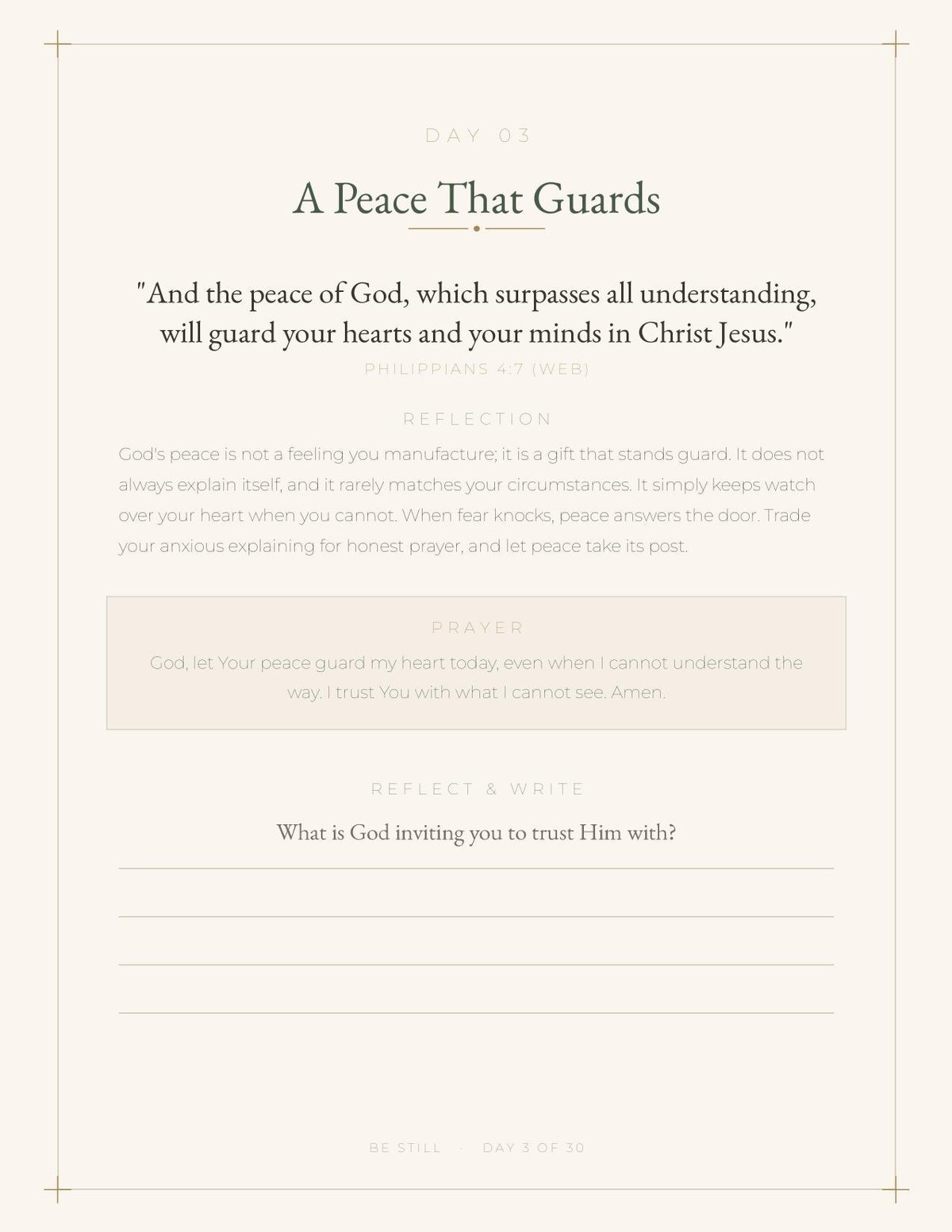 Be Still 30-Day Devotional Journal, Christian Bible Verse Reflections (Digital Download) — image 5