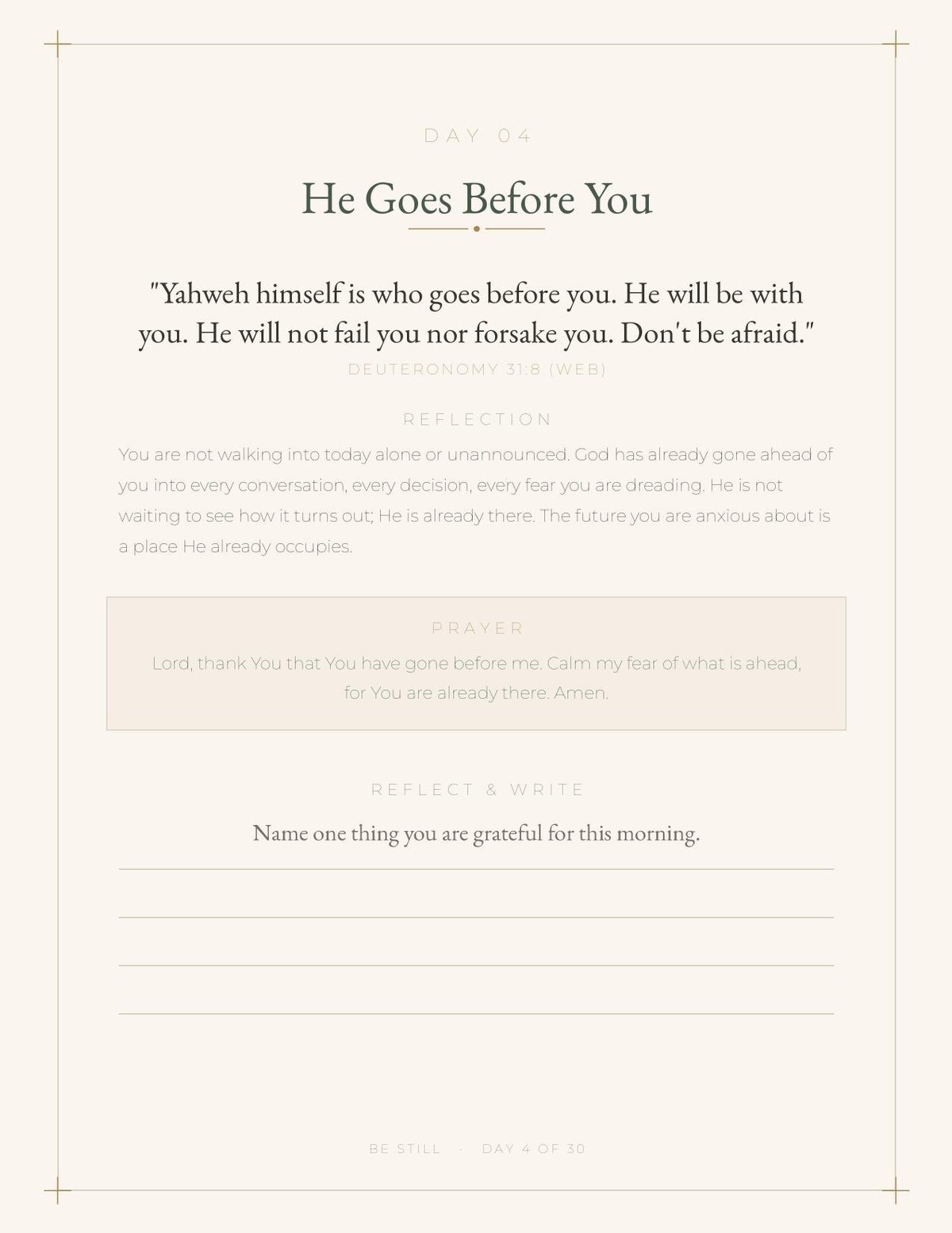 Be Still 30-Day Devotional Journal, Christian Bible Verse Reflections (Digital Download) — image 6