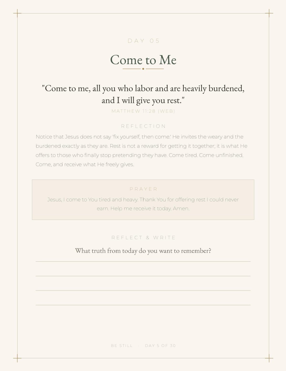 Be Still 30-Day Devotional Journal, Christian Bible Verse Reflections (Digital Download) — image 7
