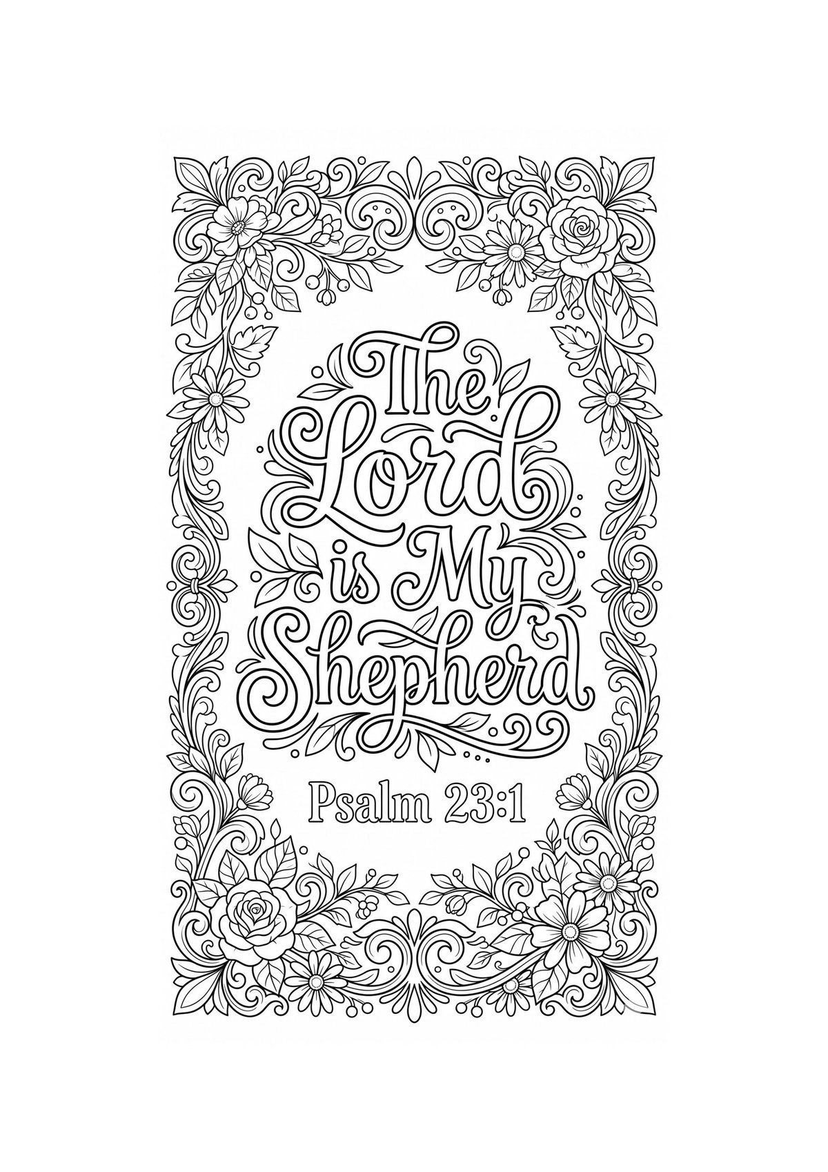 Bible Verse Coloring Pages Set, Scripture Coloring Book for Kids Adults (PDF Download) — image 4