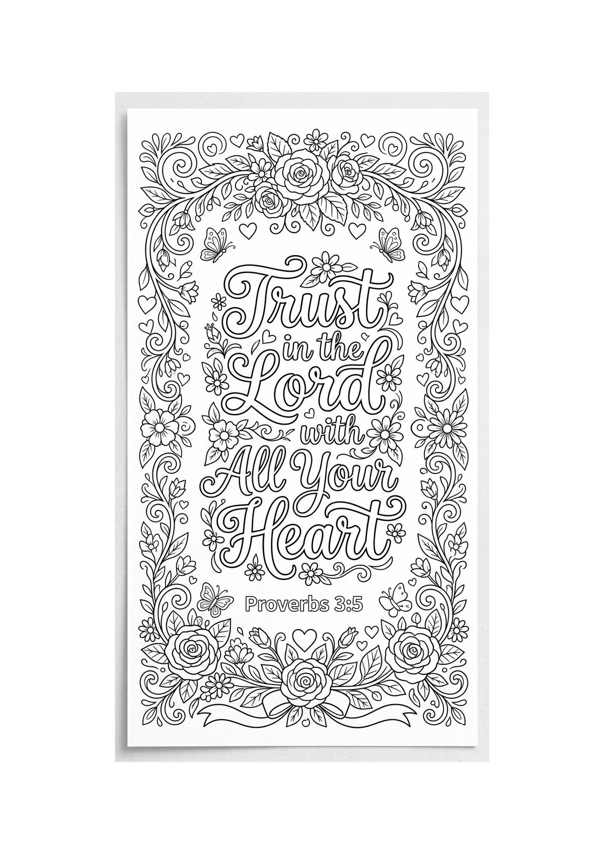 Bible Verse Coloring Pages Set, Scripture Coloring Book for Kids Adults (PDF Download) — image 6