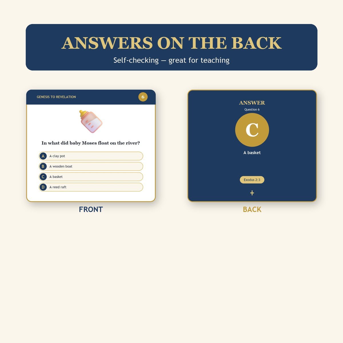 Bible Trivia Genesis to Revelation, 50 Printable Question Cards, Christian Bible Quiz Game, Instant Download — image 6