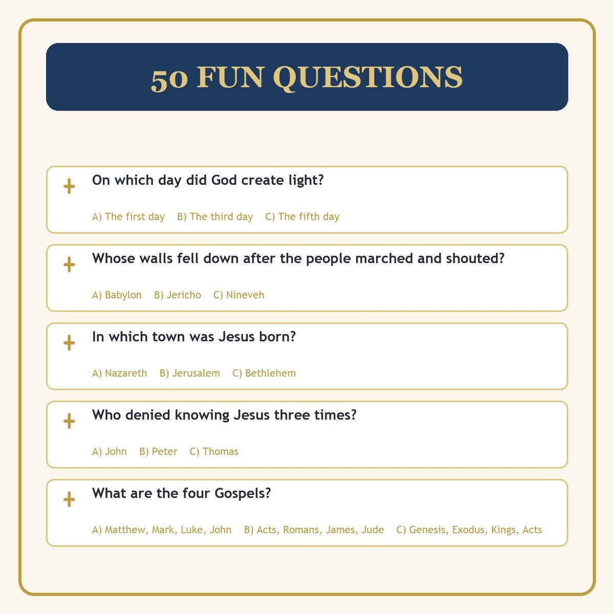 Bible Trivia Genesis to Revelation, 50 Printable Question Cards, Christian Bible Quiz Game, Instant Download — image 7
