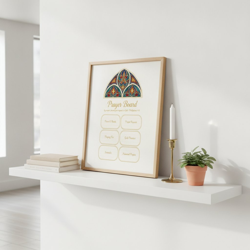 Prayer Board Printable, Stained Glass Christian Wall Art, Prayer Journal Kit, Bible Verse Prayer List, Scripture Tracker, Instant Download — image 6