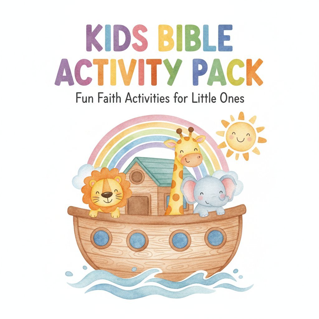 Bible Activity Book for Kids Printable, Christian Coloring Pages, Sunday School Activities, Kids Bible Workbook, Faith Mazes & Tracing