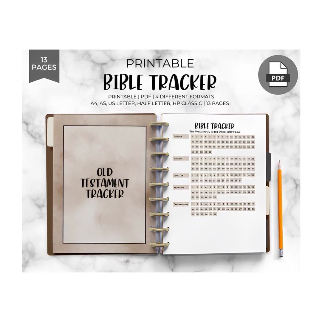 Bible Reading Tracker PDF, Christian Planner (Digital Download)