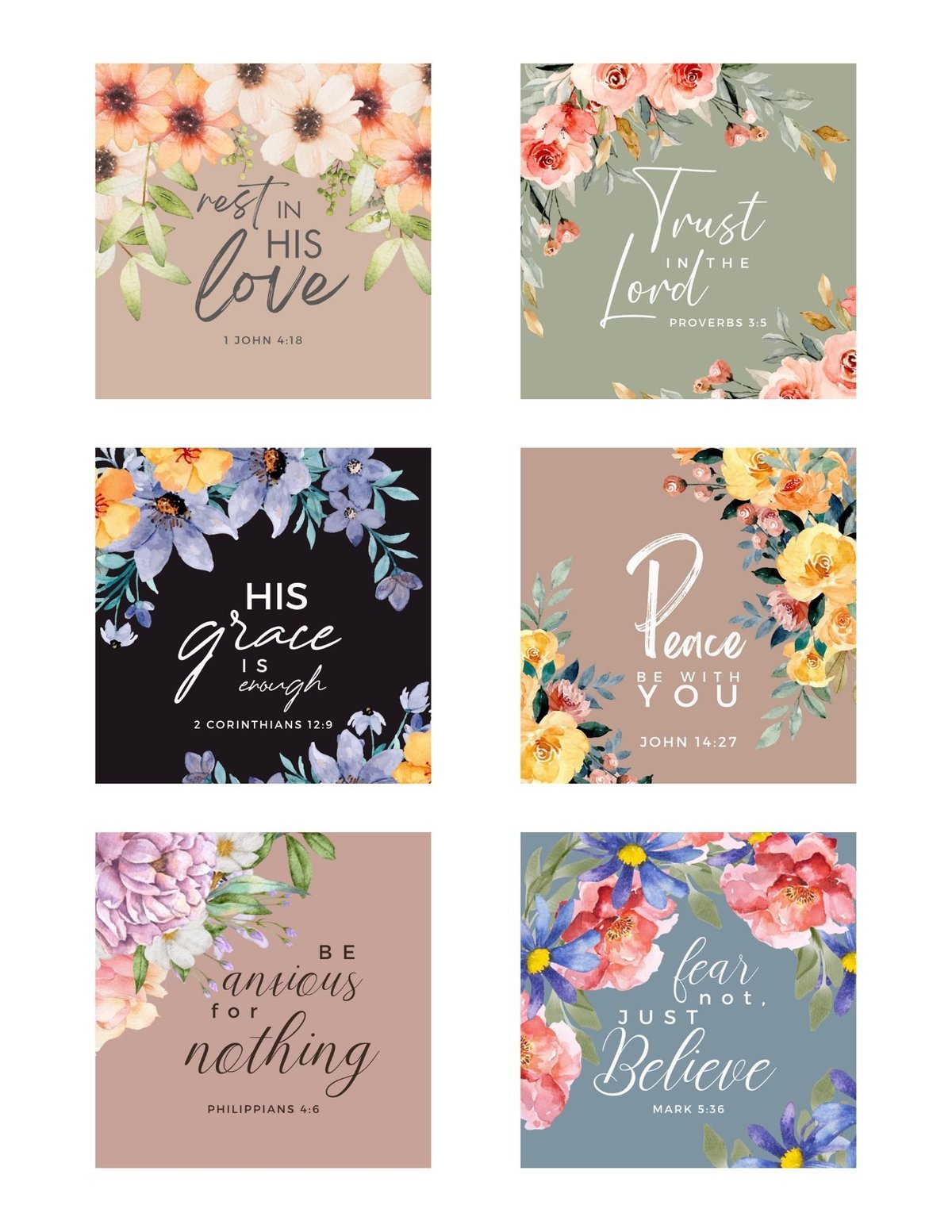 Floral Bible Verse Cards, Christian Scripture, Prayer Journal (Digital Download) — image 2