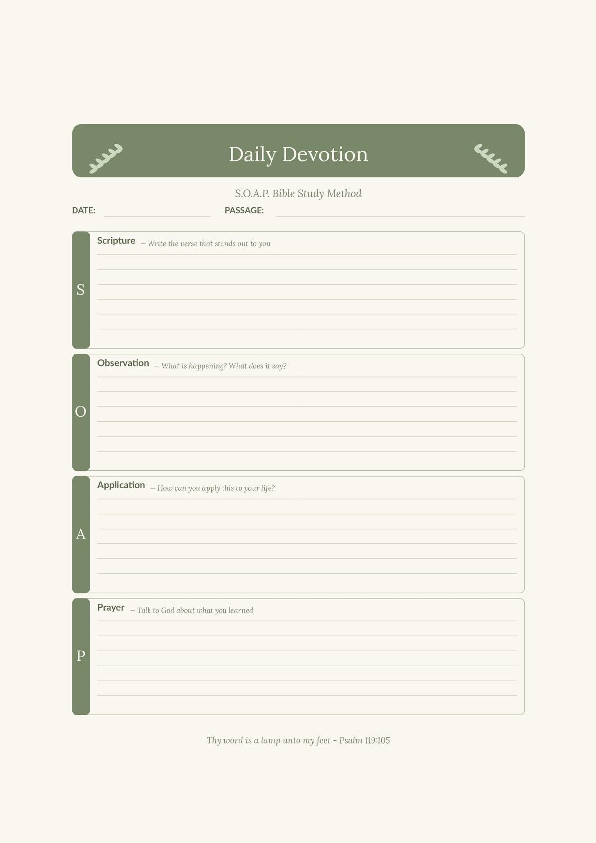 Printable Prayer Journal, Bible Study Kit, SOAP Devotion, Sermon Notes (PDF Download) — image 3
